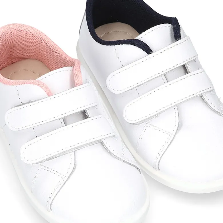 Deportivo niño peques sin cordones en piel lavable.