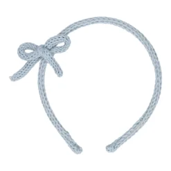 Diadema para el pelo de niña con lazo en lana de colores de primavera verano.