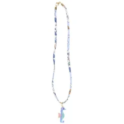 Gargantilla caballito de mar con cordón floral inglés