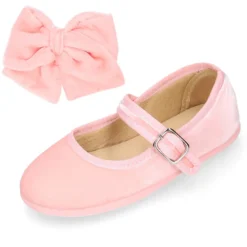 Lazo niña para pelo con pinza pico pato en terciopelo en colores pastel a juego con las merceditas.