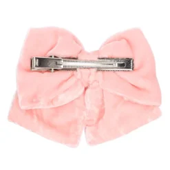 Lazo niña para pelo con pinza pico pato en terciopelo en colores pastel a juego con las merceditas.