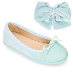 Lazo niña para pelo con pinza pico pato en terciopelo en colores pastel a juego con las merceditas.