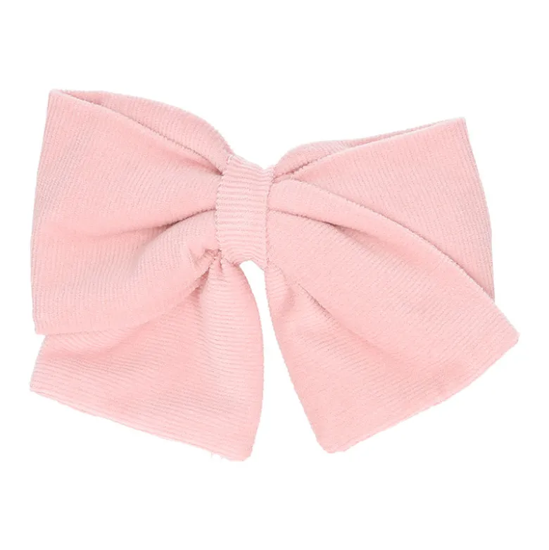 Lazo niña para pelo con pinza pico pato en micro pana en colores Cóndor.