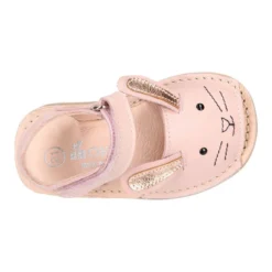 Menorquina CONEJITO ROSA en piel suave y suela flexible.