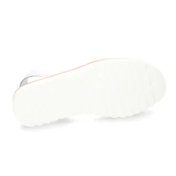 Menorquina Escotada con Tira en piel suave con brillos y suela blanca.
