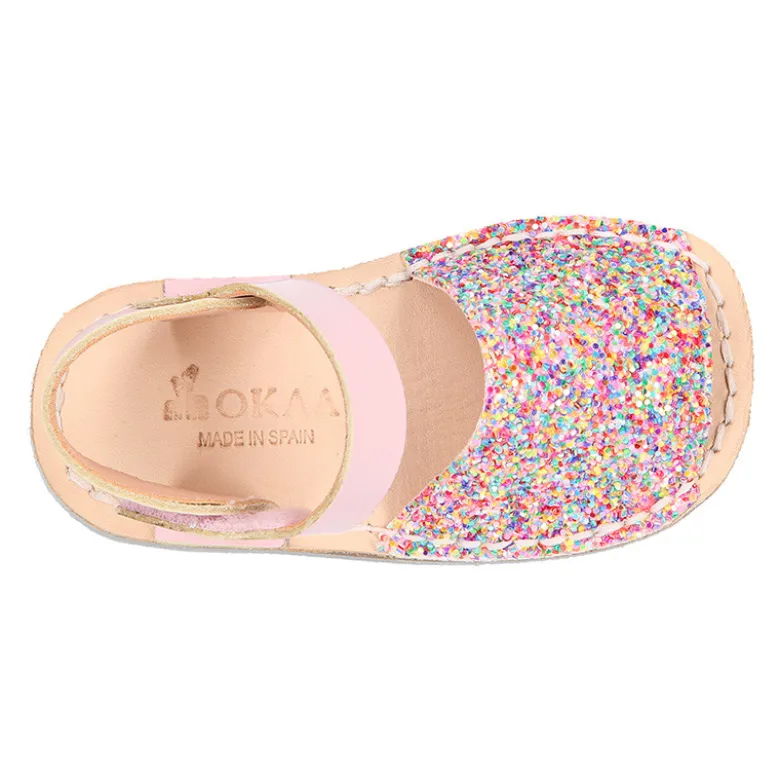 Menorquina niña respetuosa Okaa Flex con glitter.