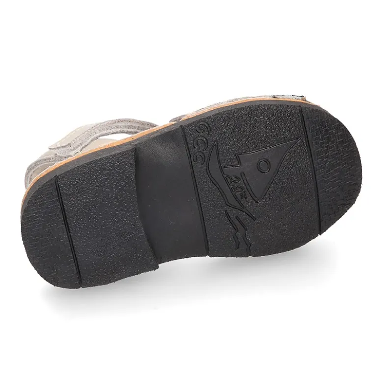 Menorquina niño MAPACHE en piel suave y suela flexible.