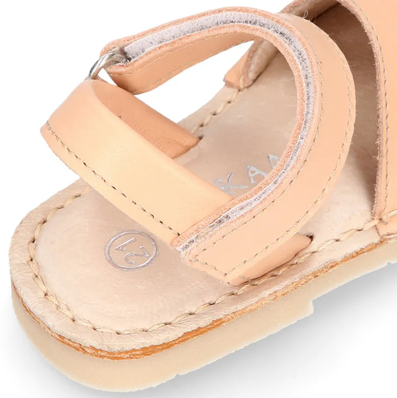 Menorquina niños cierre adherente en piel SUAVE en colores de moda.