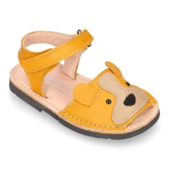Menorquina niños PERRITO en piel suave y suela flexible.