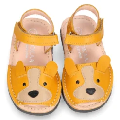 Menorquina niños PERRITO en piel suave y suela flexible.