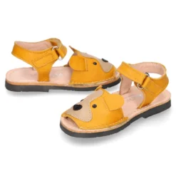 Menorquina niños PERRITO en piel suave y suela flexible.