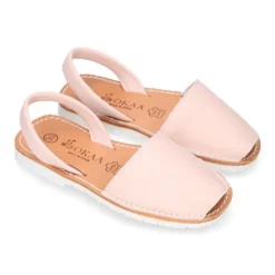 Menorquina niños Tira colores pasteles y suela blanca en Piel EXTRA SUAVE.