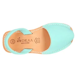 Menorquina niños Tira colores pasteles y suela blanca en Piel EXTRA SUAVE.