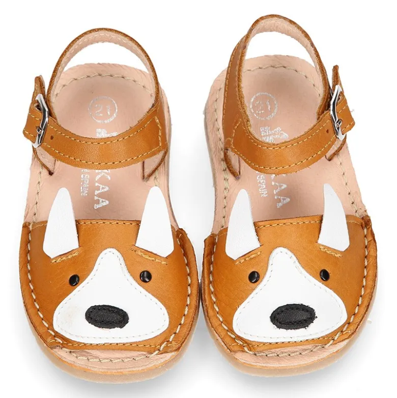 Menorquina niños ZORRITO en piel suave y suela flexible.