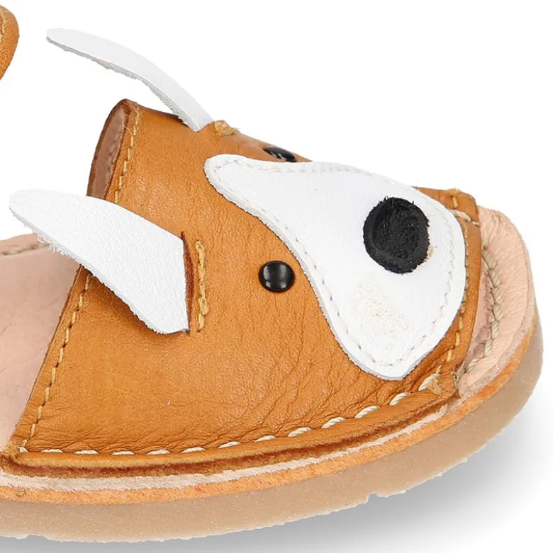 Menorquina niños ZORRITO en piel suave y suela flexible.
