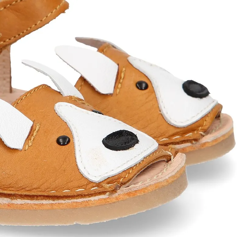 Menorquina niños ZORRITO en piel suave y suela flexible.