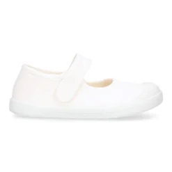 Mercedita BAREFOOT niña sin cordones en lona en color blanco