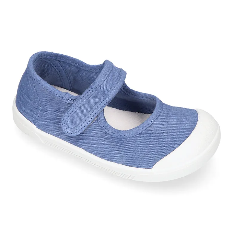 Mercedita BAREFOOT niña sin cordones en lona en color jeans