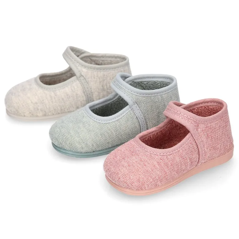 Mercedita bebé niña casa lona punto colores pasteles suela SUPER FLEXIBLE.