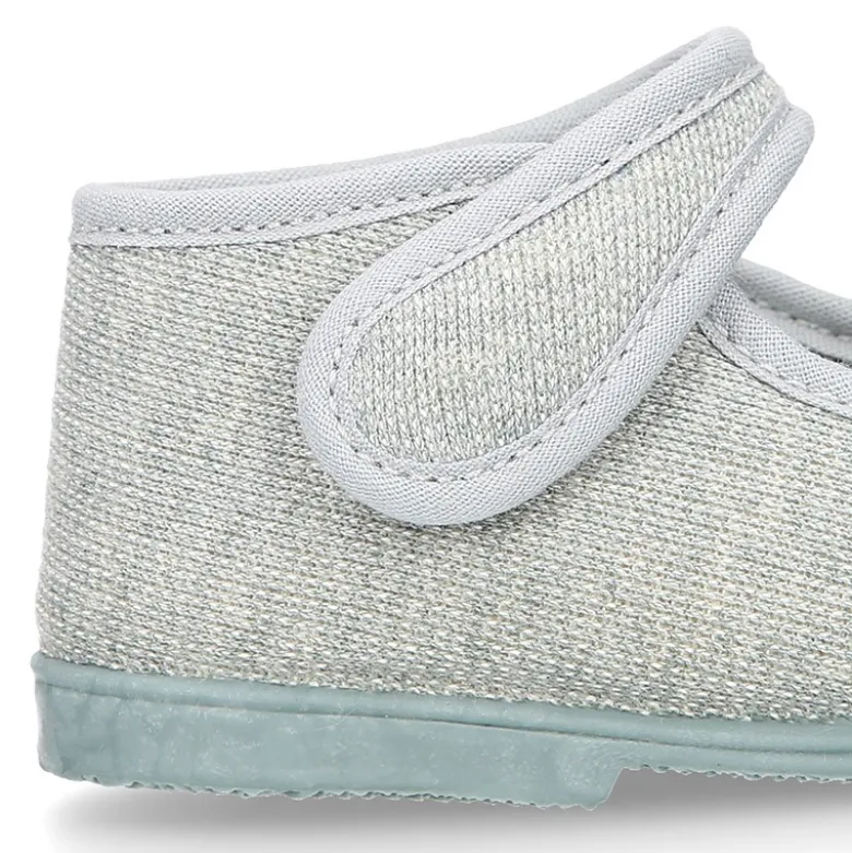 Mercedita bebé niña casa lona punto colores pasteles suela SUPER FLEXIBLE.