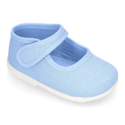 Mercedita bebé niña lona piqué colores pasteles suela SUPER FLEXIBLE.