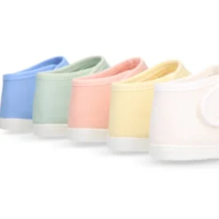Mercedita bebé niña lona piqué colores pasteles suela SUPER FLEXIBLE.