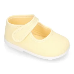 Mercedita bebé niña lona piqué colores pasteles suela SUPER FLEXIBLE.