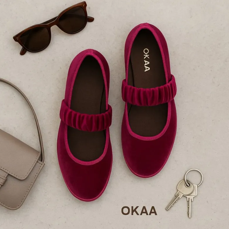 Mercedita mujer en terciopelo fucsia con elástico