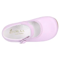 Mercedita niña clásica con botón en piel napa en colores de MODA.