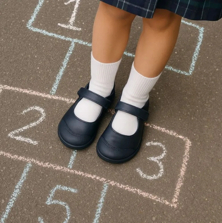 Mercedita niña colegial sin cordones y con puntera reforzada en piel lavable.