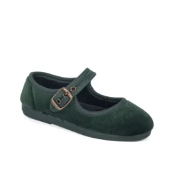 Mercedita niña con hebilla en TERCIOPELO VERDE