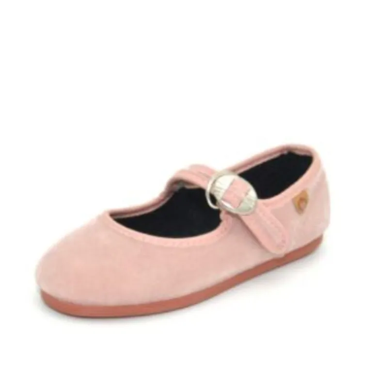 Mercedita niña con hebilla tipo japonesa en TERCIOPELO ROSA