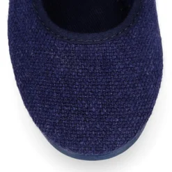 Mercedita niña con hebilla tipo japonesa en LINO AZUL.