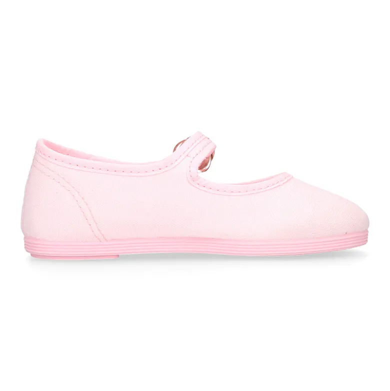 Mercedita niña con hebilla tipo japonesa en PIQUÉ ROSA.