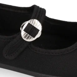 Mercedita niña con hebilla tipo japonesa en PIQUÉ NEGRO.