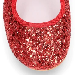 Mercedita niña tipo Angelito con lazo en GLITTER suave en color ROJO.