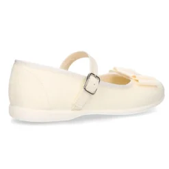 Merceditas hebilla lazo zapatero en lona efecto SEDA.