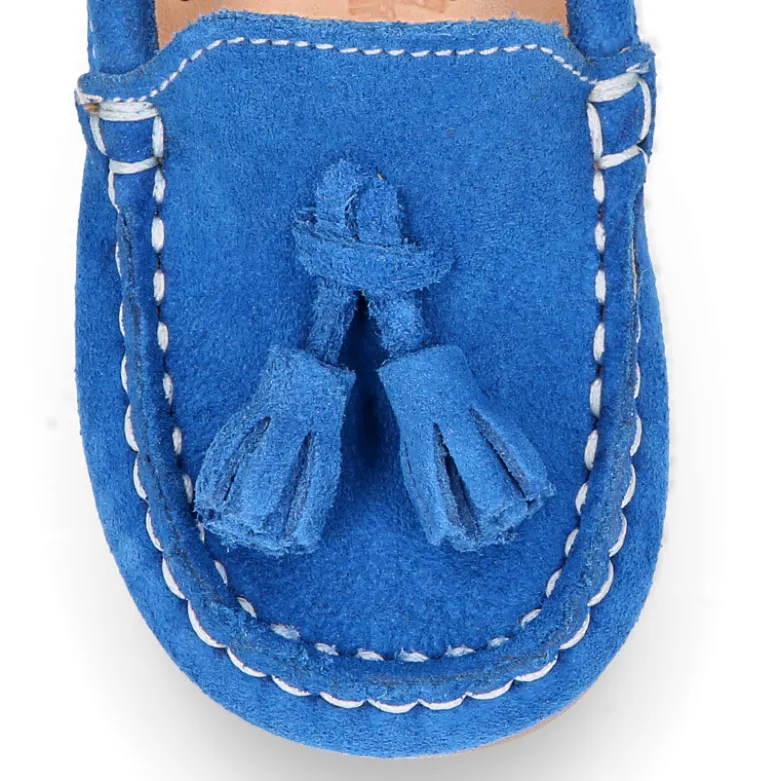 Mocasín BORLAS peques colores temporada en piel serraje.