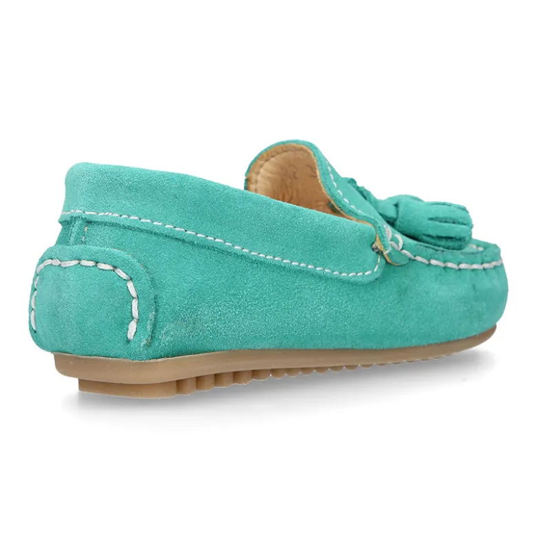 Mocasín BORLAS peques colores temporada en piel serraje.