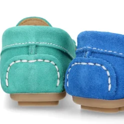 Mocasín BORLAS peques colores temporada en piel serraje.