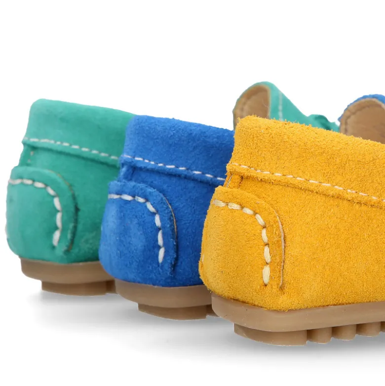 Mocasín BORLAS peques colores temporada en piel serraje.
