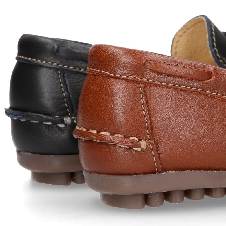 Mocasín con lazos en piel EXTRA SUAVE.