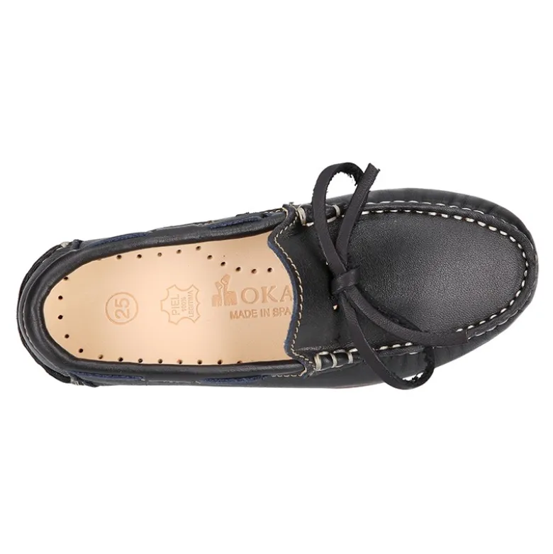 Mocasín con lazos en piel EXTRA SUAVE.