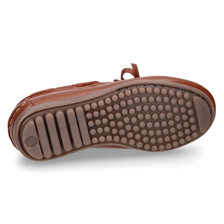Mocasín con lazos en piel EXTRA SUAVE.