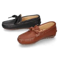 Mocasín con lazos en piel EXTRA SUAVE.