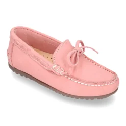Mocasín con lazos en piel Nobuck para mayores piso conductor.