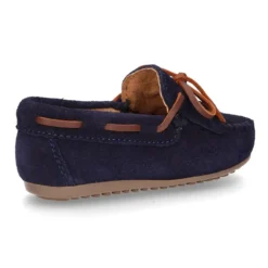Mocasín lazos con FLECOS en piel serraje.