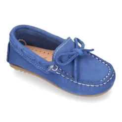 Mocasín lazos peques piso conductor en piel Nobuck.