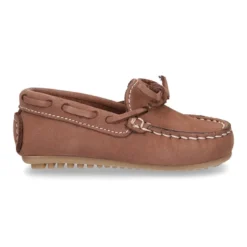 Mocasín lazos peques piso conductor en piel Nobuck.