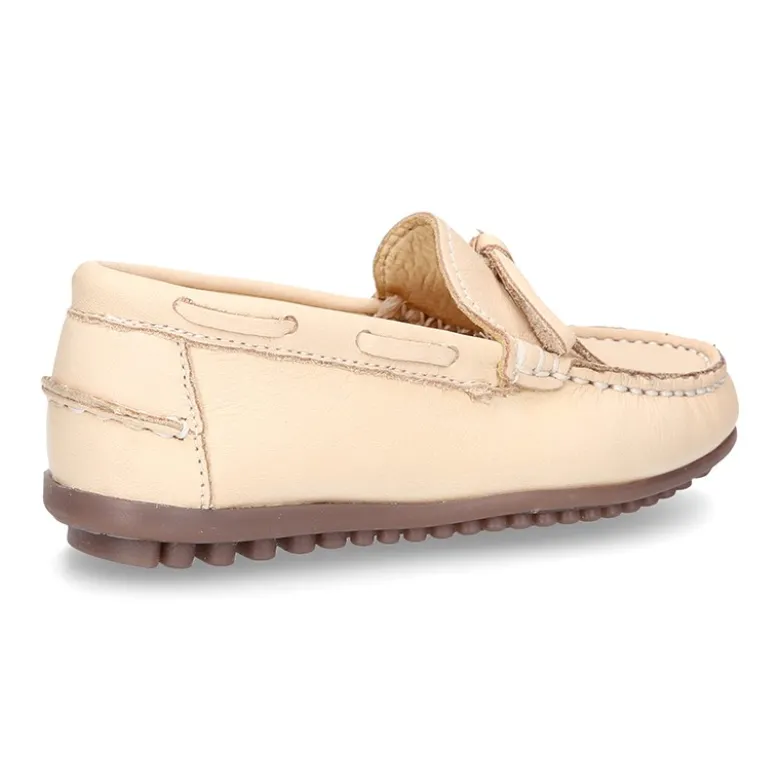 Mocasín mayores con lazos en piel EXTRA SUAVE en colores pasteles.
